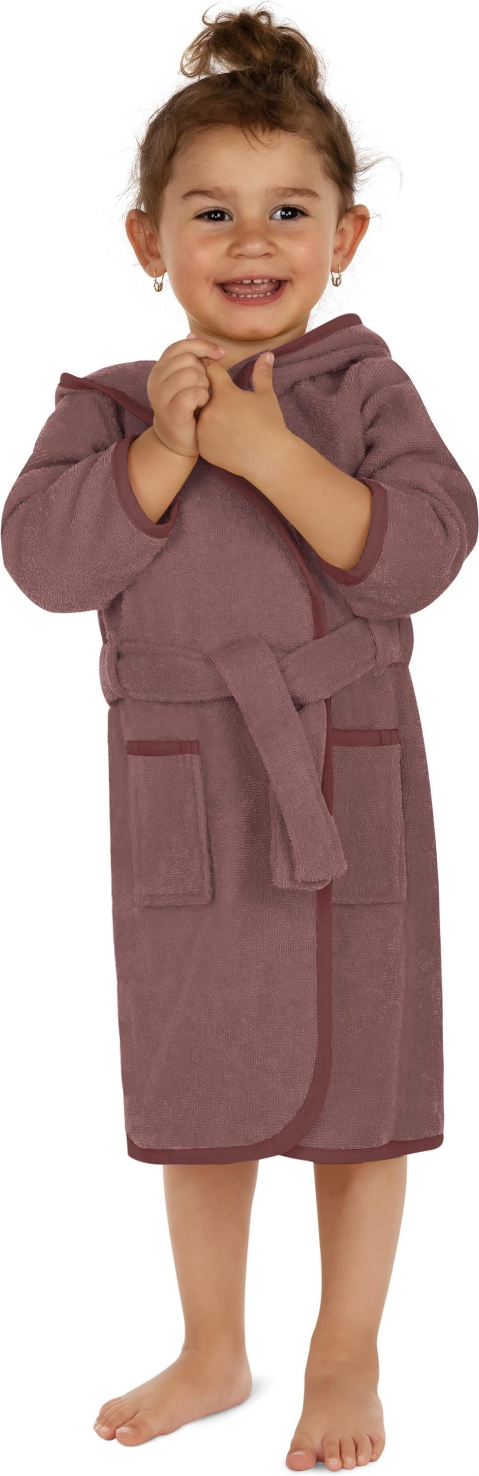 normani Kinderbademantel Kinder Bademantel aus Bio-Baumwolle Ljubljana, Bio-Baumwolle, Kapuze, Bindegürtel, Kinderbademantel aus weichem und schadtsofffreiem Material