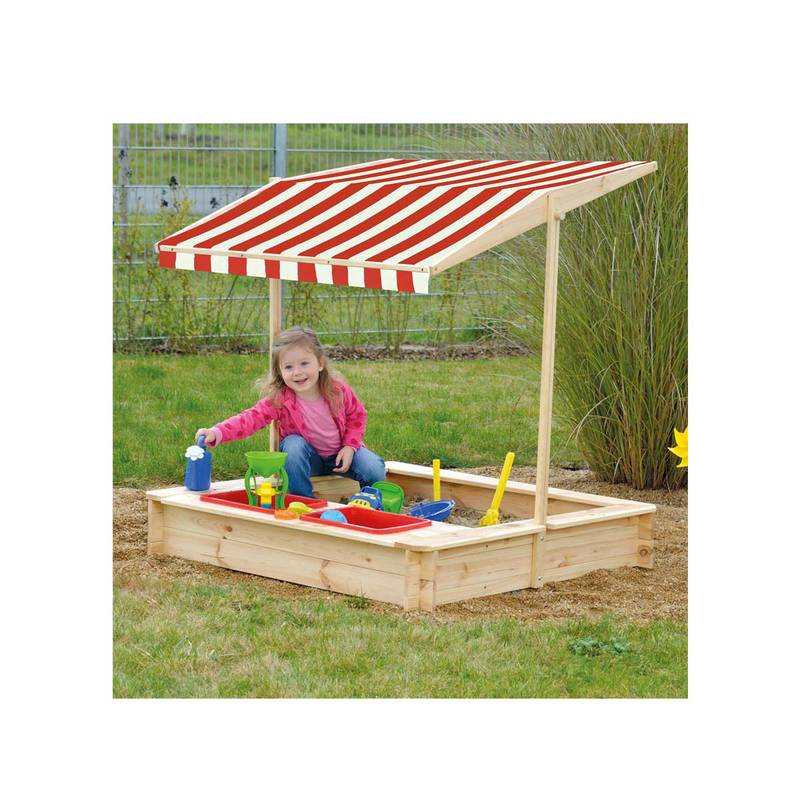 Bac à sable avec toit et seau Lena