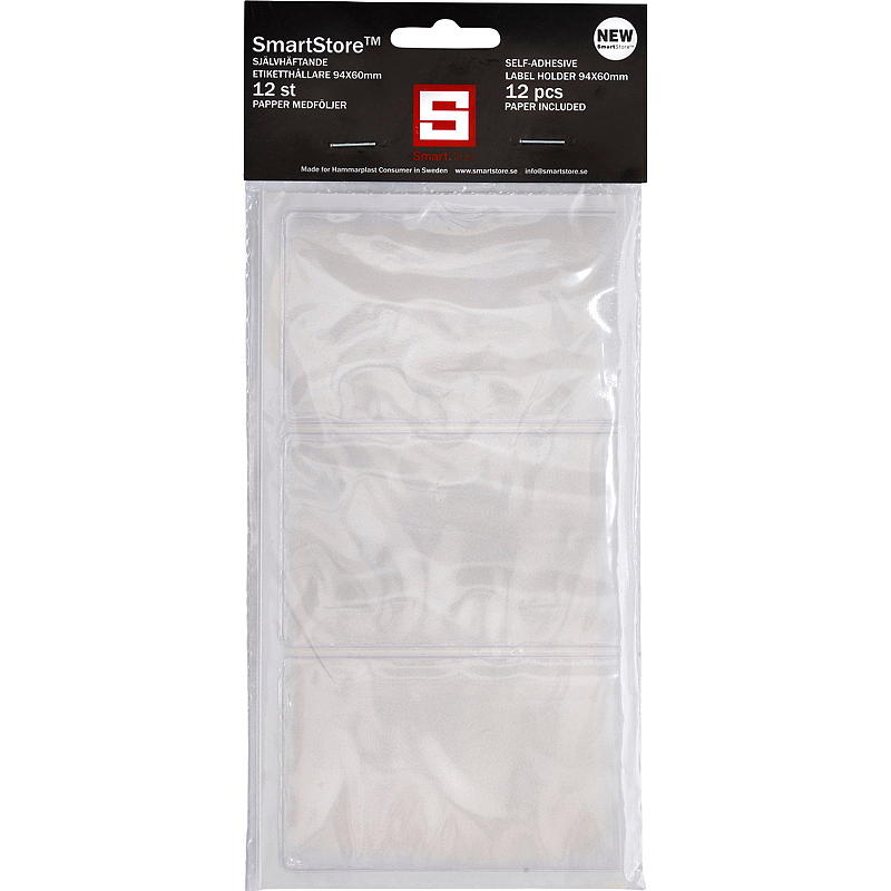 Smartstore SmartStore etikett 12-pk, 9,4 x 6 cm, transparent