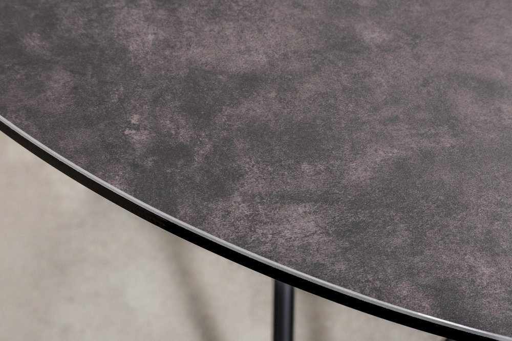 riess-ambiente Esstisch ELLIPSE 120cm anthrazit / schwarz (Einzelartikel, 1-St), Keramik · Metall · rund · Industrial Design