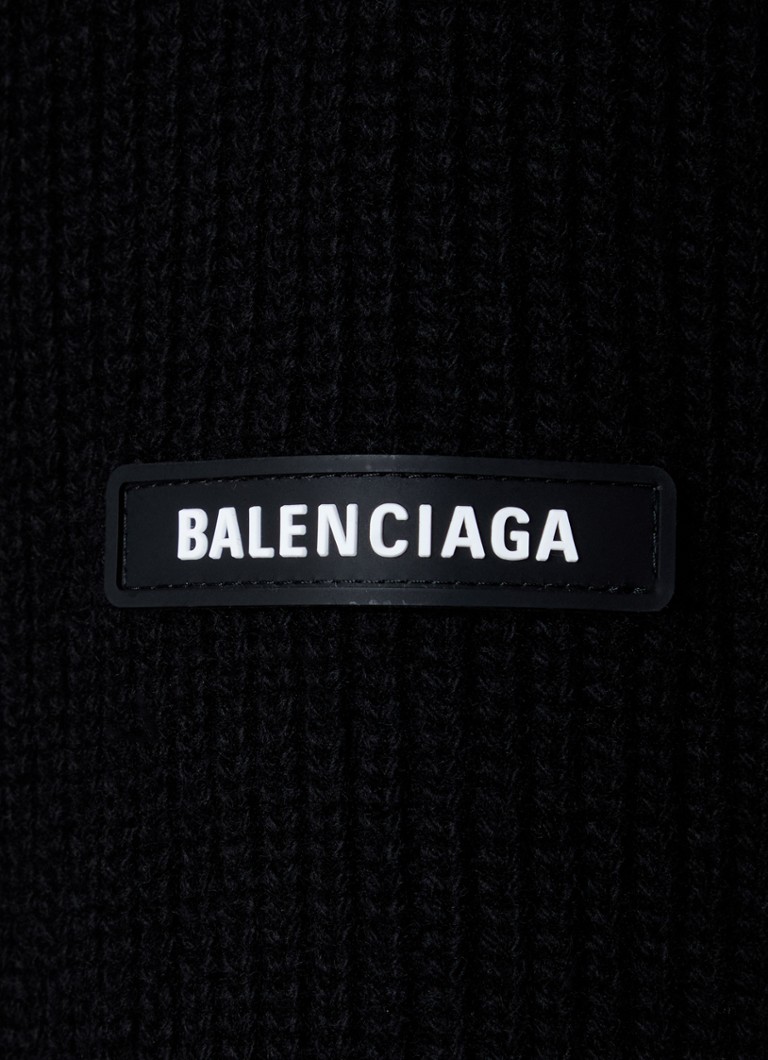 Maglione oversize Balenciaga in lana a maglia grossa con logo