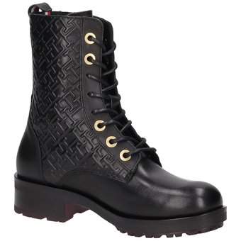 Tommy Hilfiger TH Monogram Biker Boot in schwarz