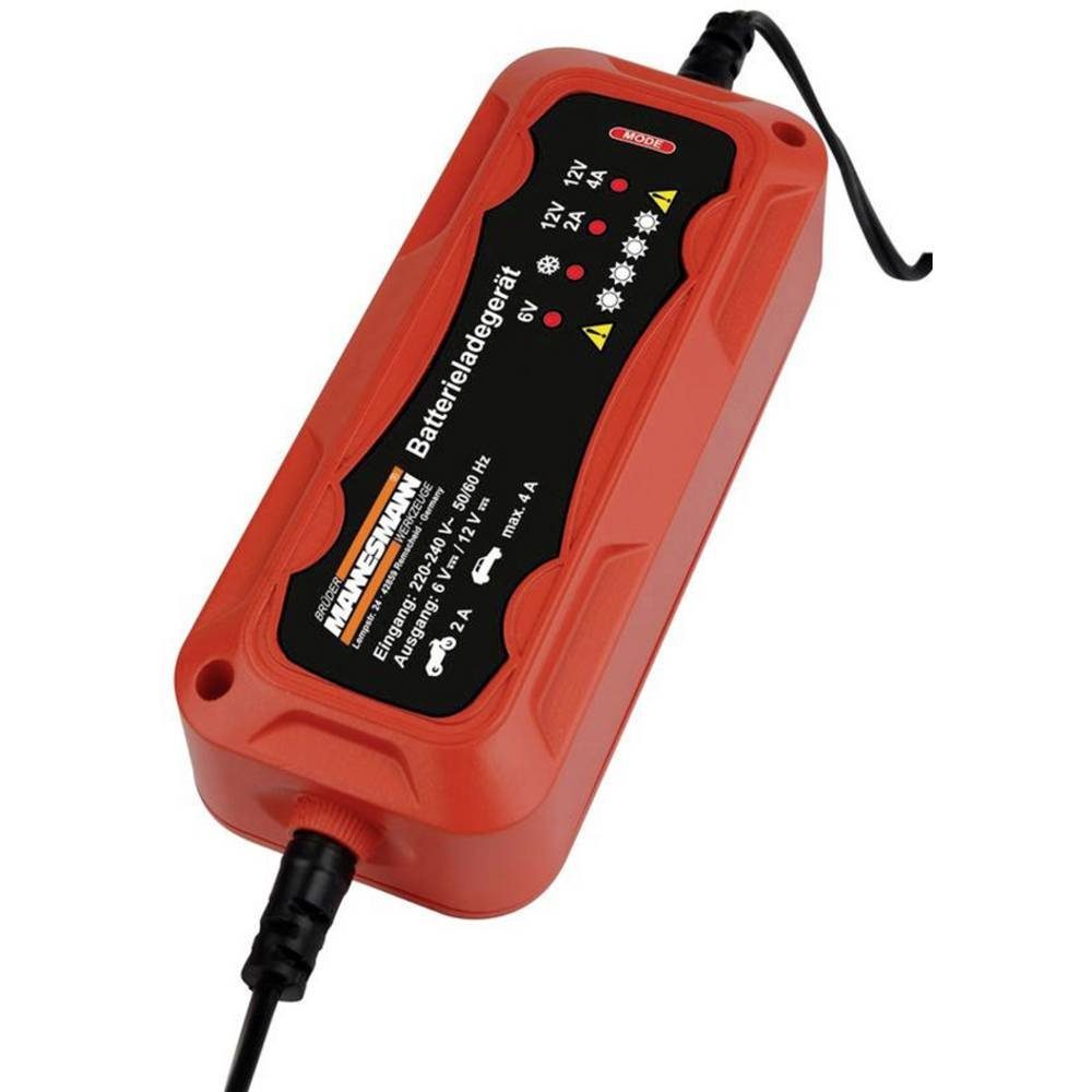 Brüder Mannesmann Werkzeuge Intelligentes Batterieladegerät 6/ 12 V Autobatterie-Ladegerät (Ladeüberwachung)