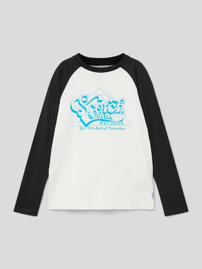 Longsleeve mit Label-Print in weiß
