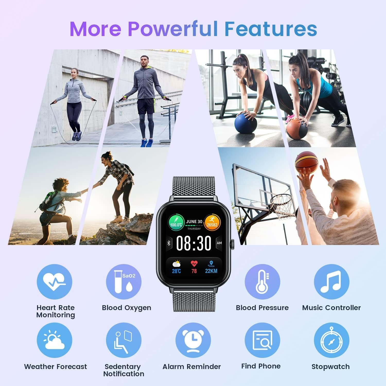 IBETTER Smartwatch, Damen Herren Smartwatch, Fitness Tracker Uhr Smartwatch (Fitnessuhr mit Telefonfunktion 1,69