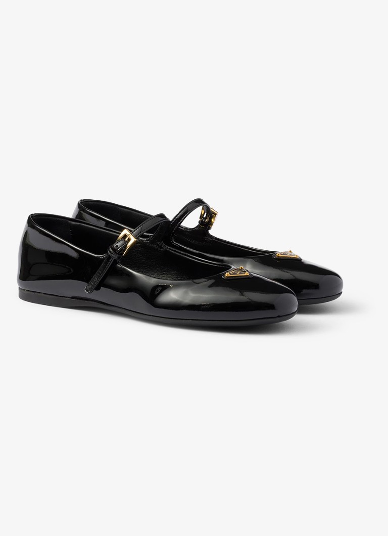 Prada-kiiltonahkainen ballerina