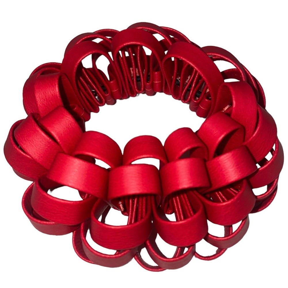 Cléoe Braided Scrunchie Bright Red