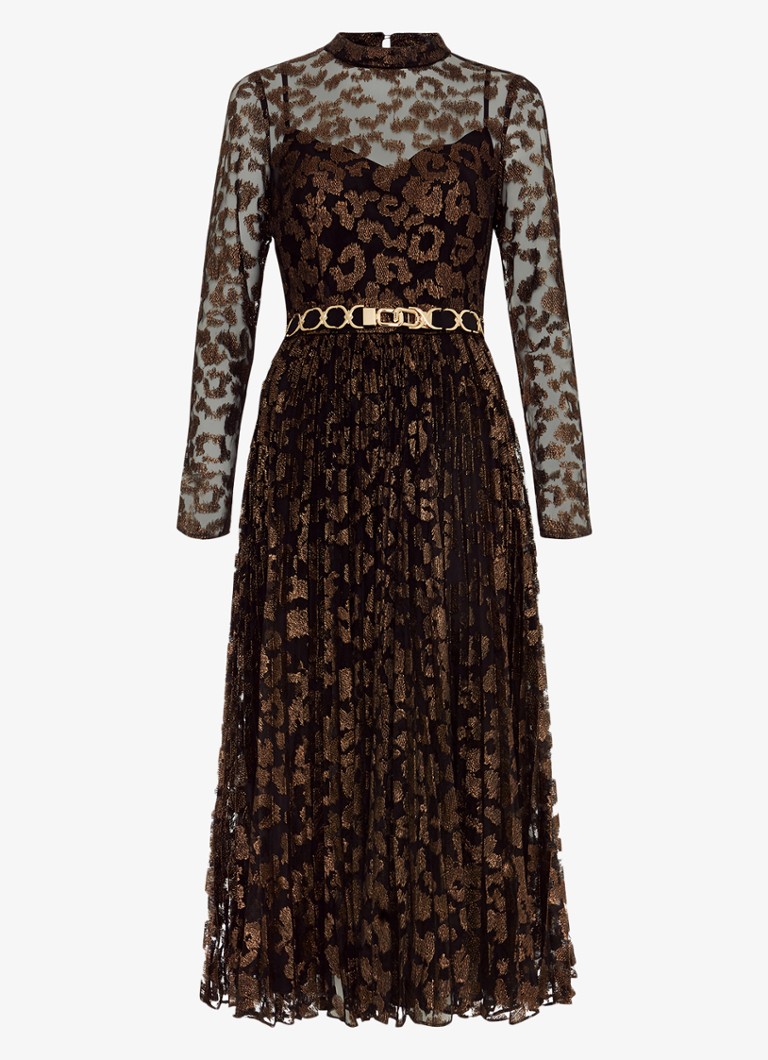 Φόρεμα μίντι με πτυχώσεις Theodora Jacquard Phase Eight