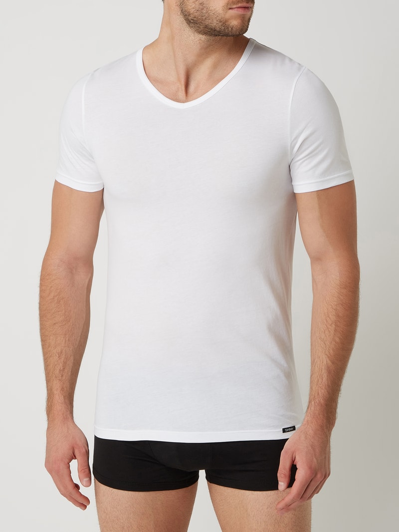 T-Shirt aus Baumwolle im 2er-Pack in weiß