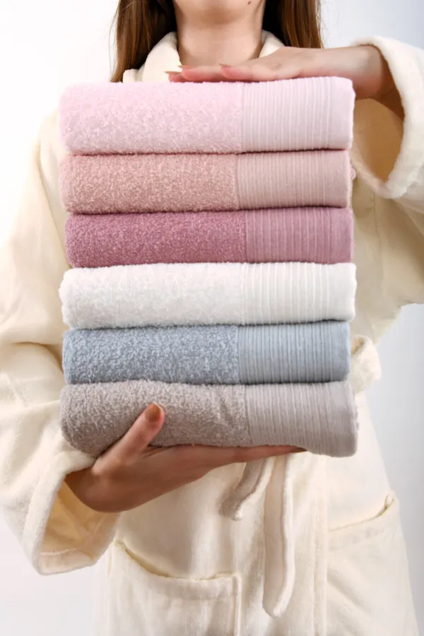 Güvenalhome  OKTOBER 6 Stück 50*90 gemustertes Handtuch | Handtuch-Set | Handtuch-Set | Hand- und Gesichtstuch | Mitgift-Handtuch