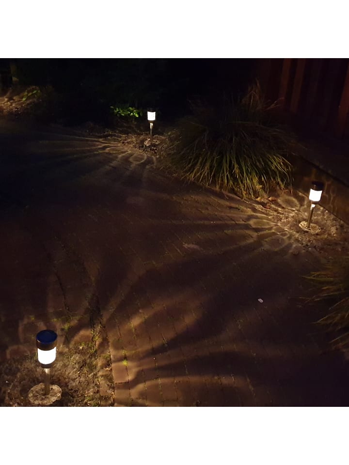 MARELIDA 6x LED Solar Wegleuchte mit Erdspieß für Garten Balkon H: 15cm in silber günstig kaufen onesize