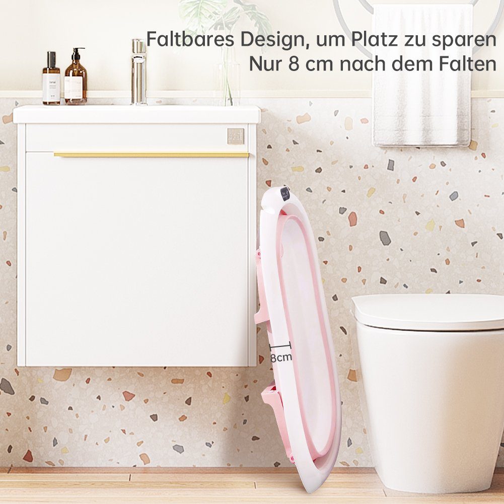 DAKYAM Babybadewanne Badewanne Babywanne faltbar mit verstellbarem Kissen–Matratze