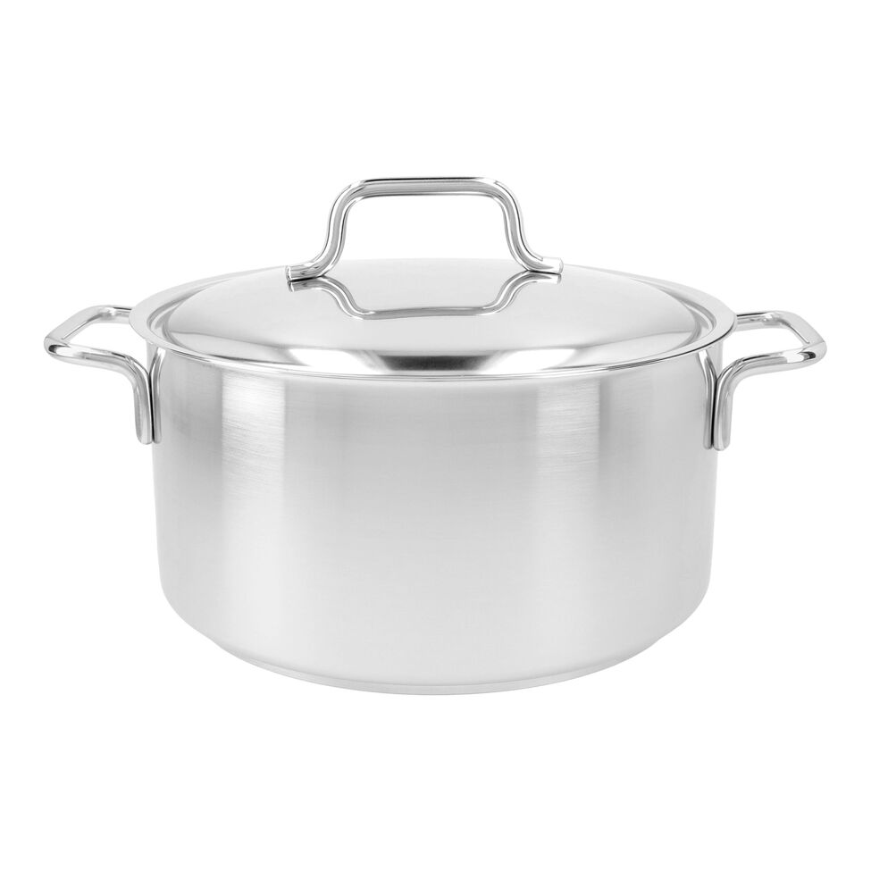 Bratentopf mit Deckel 22 cm, 18/10 Edelstahl