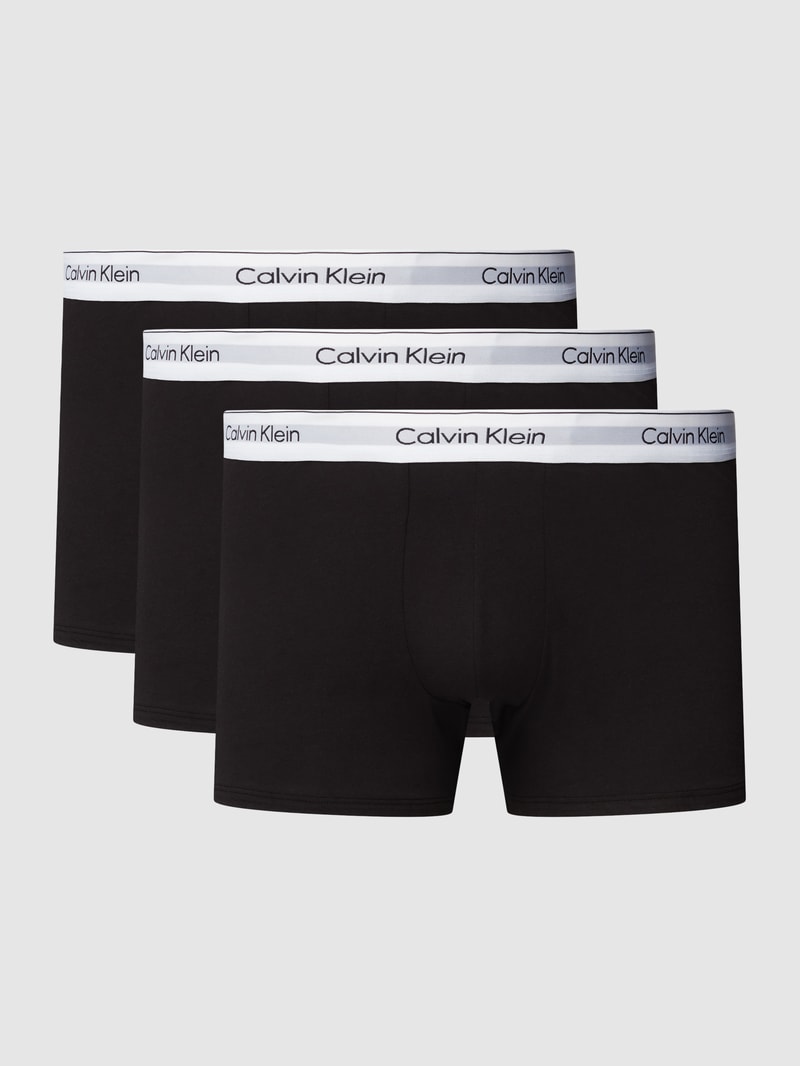 PLUS SIZE Trunks im 3er-Pack mit Label-Detail in schwarz