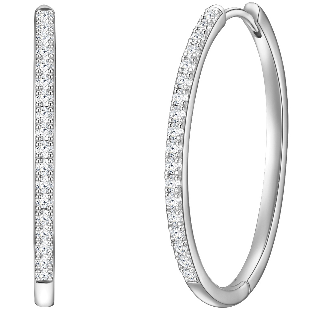 Glanzstücke München Créoles en argent Argent sterling Oxyde de zirconium (CZ) en Argent Boucles d'oreilles