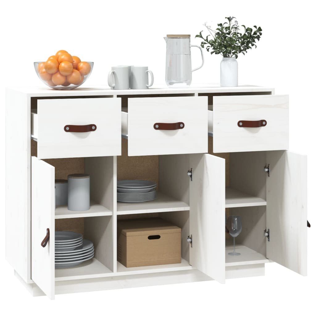 vidaXL Sideboard Sideboard Weiß 100x40x75 cm Massivholz Kiefer (1 St)