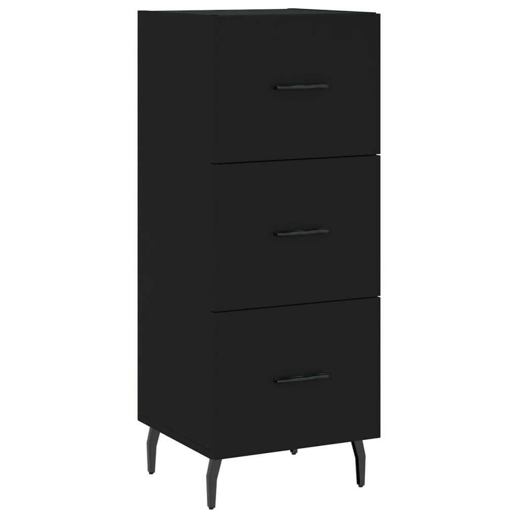 vidaXL Sideboard Sideboard Schwarz 34,5x34x90 cm Holzwerkstoff (1 St)