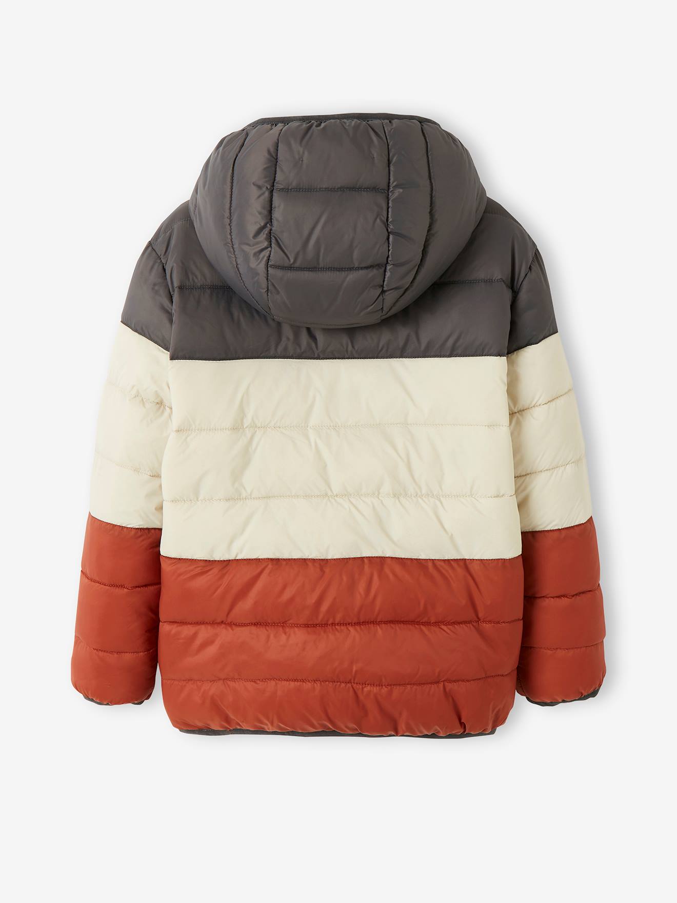 Doudoune légère réversible garçon colorblock anthracite