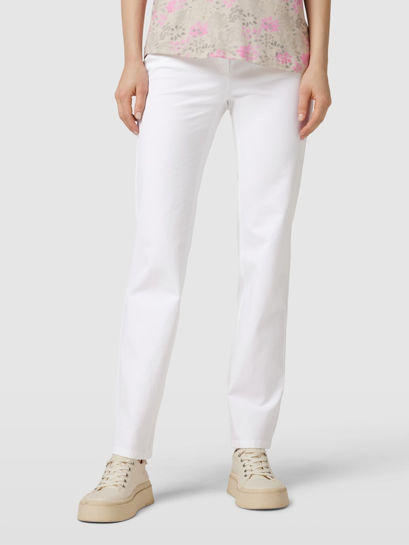 Hose mit Label-Details Modell 'CORA' in weiß