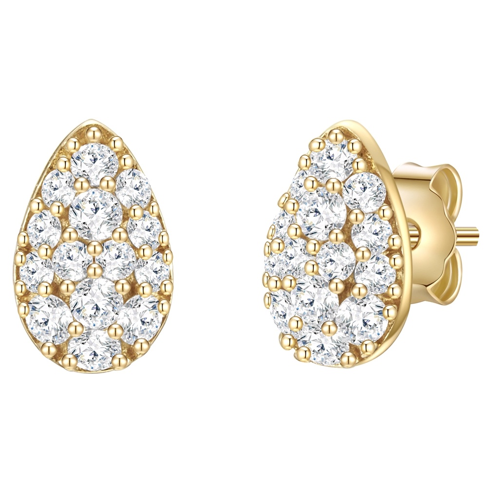 Glanzstücke München Puces d'oreilles en argent Goutte Argent sterling Oxyde de zirconium (CZ) en Or j Boucles d'oreilles