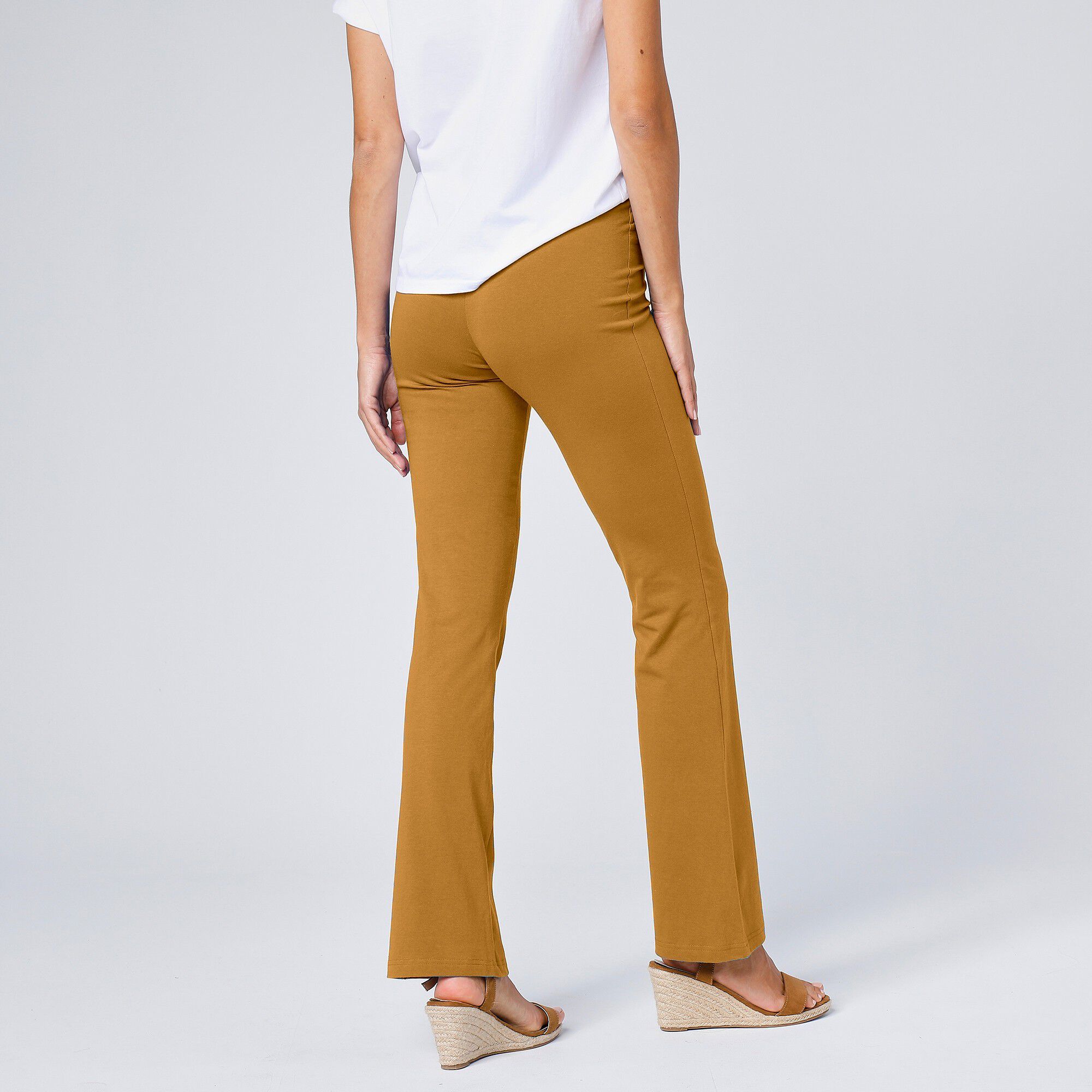 Legging bootcut uni, taille élastiquée