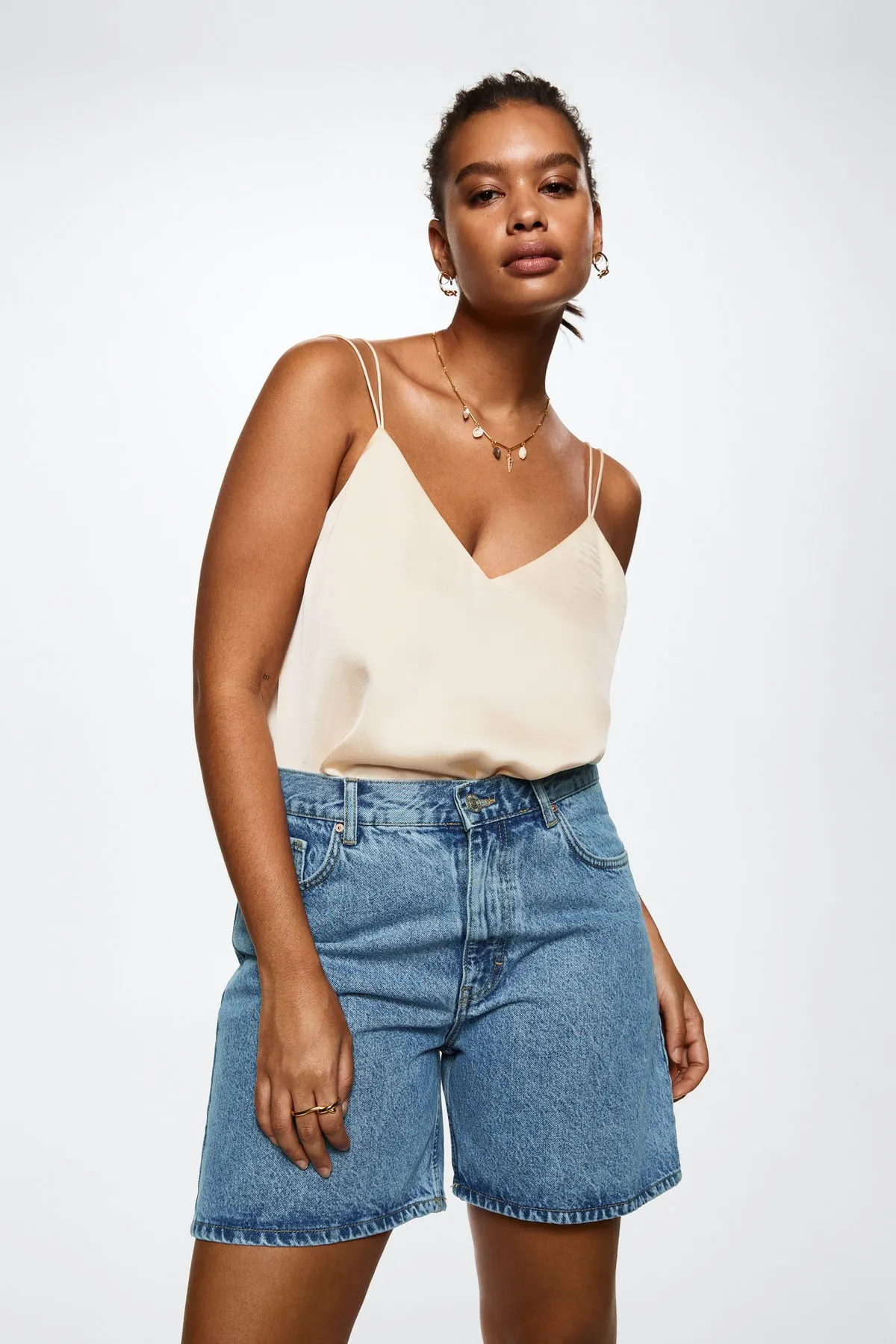MANGO  Shorts - Blau - Mittlerer Bund
