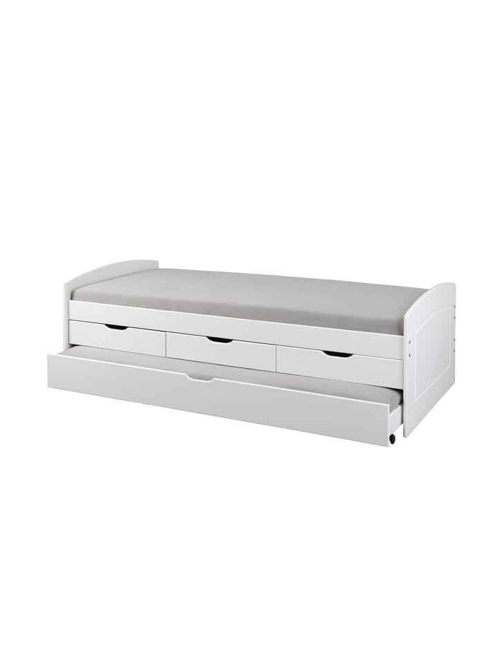 ebuy24 Bett Riewo Weiß 205 x 98 cm günstig kaufen onesize