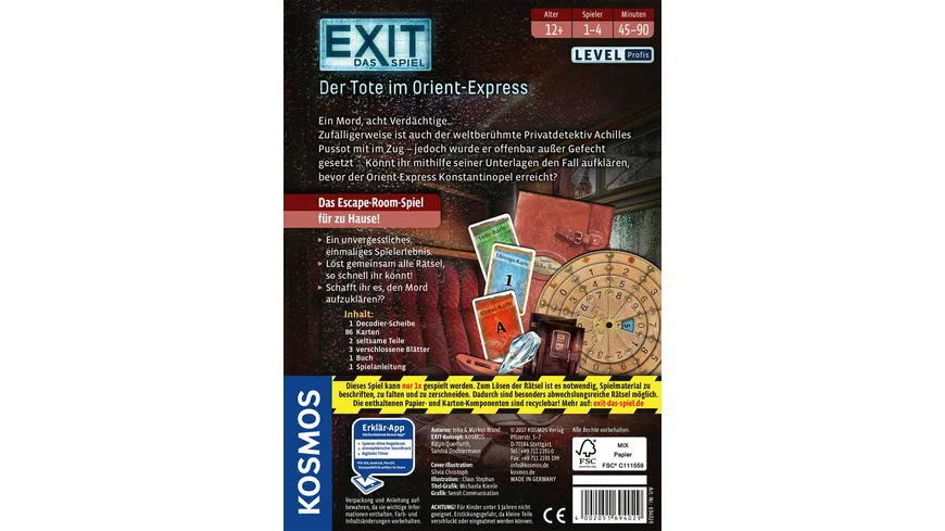 KOSMOS - EXIT - Das Spiel - Der Tote im Orient-Express