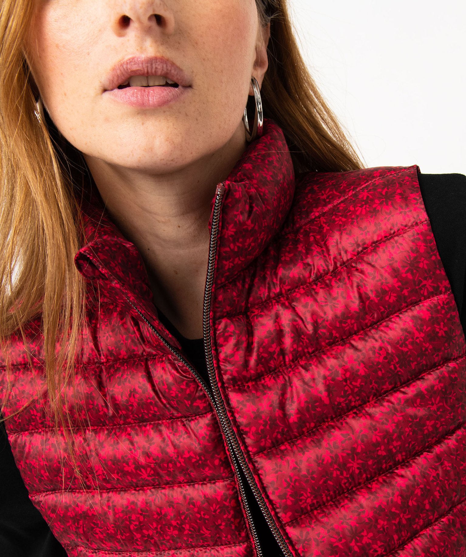 Doudoune sans manches à motifs fleuris femme imprime | GEMO
