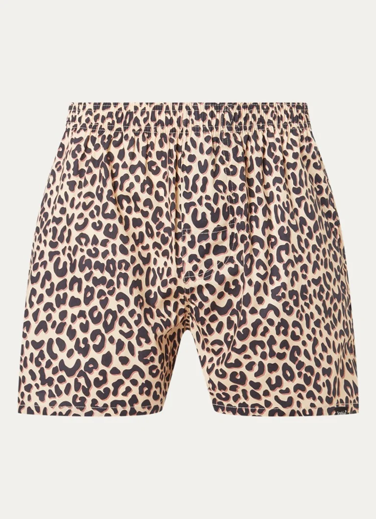 Pockies organic cotton boxer shorts with leopard print