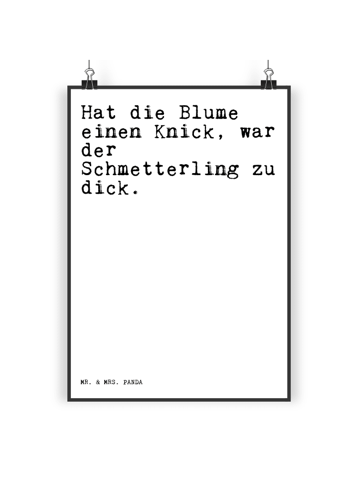 Mr. & Mrs. Panda Poster Hat die Blume einen... mit Spruch in Weiß günstig kaufen