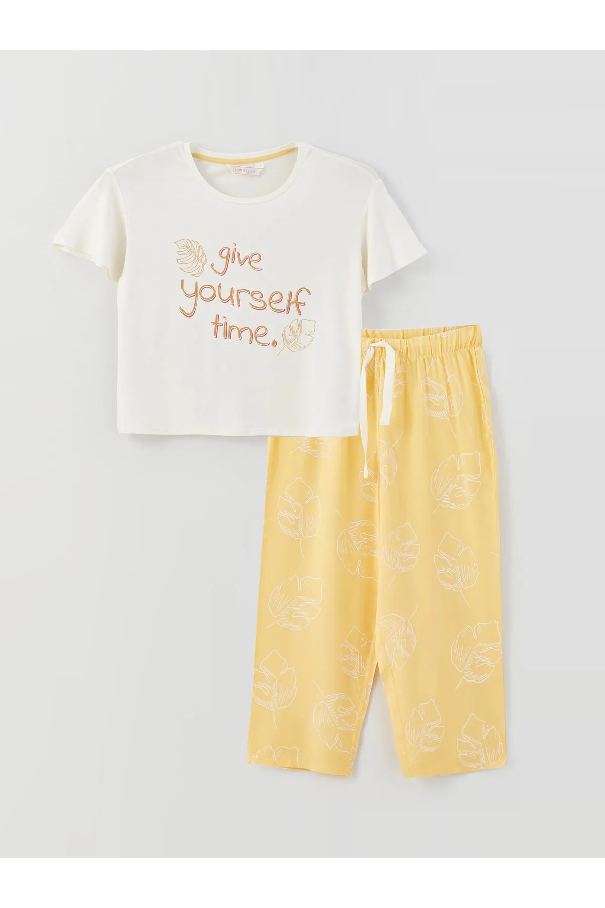 LC Waikiki  Pyjama set - Gelb - Slogan