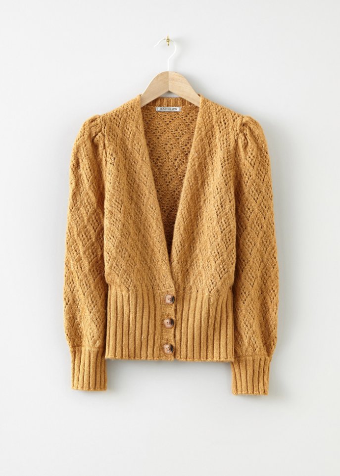 Strickjacke mit breitem Bündchen