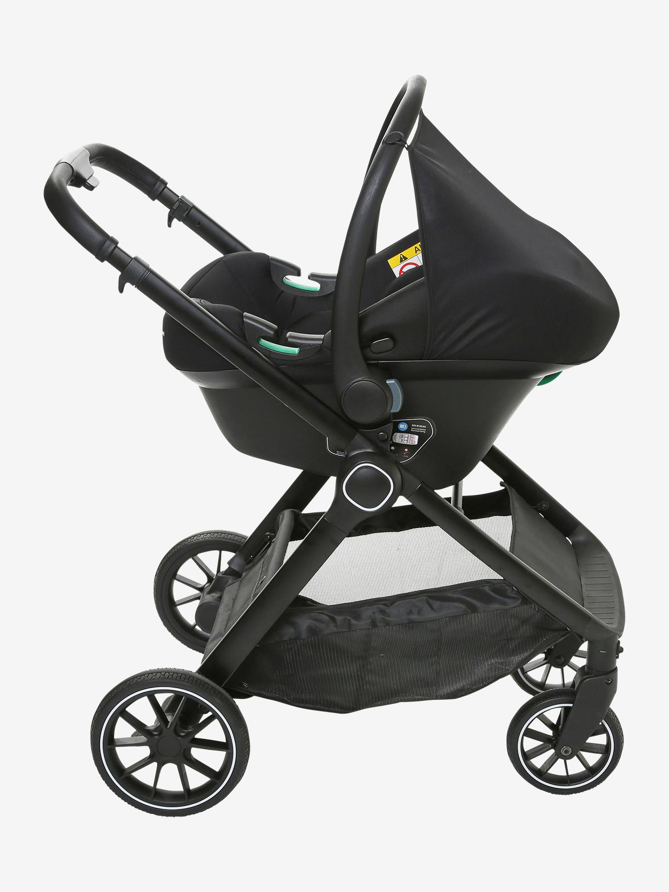Vertbaudet Kombi-Kinderwagen AURIGA mit Babyschale & Babywanne - schiefergrau