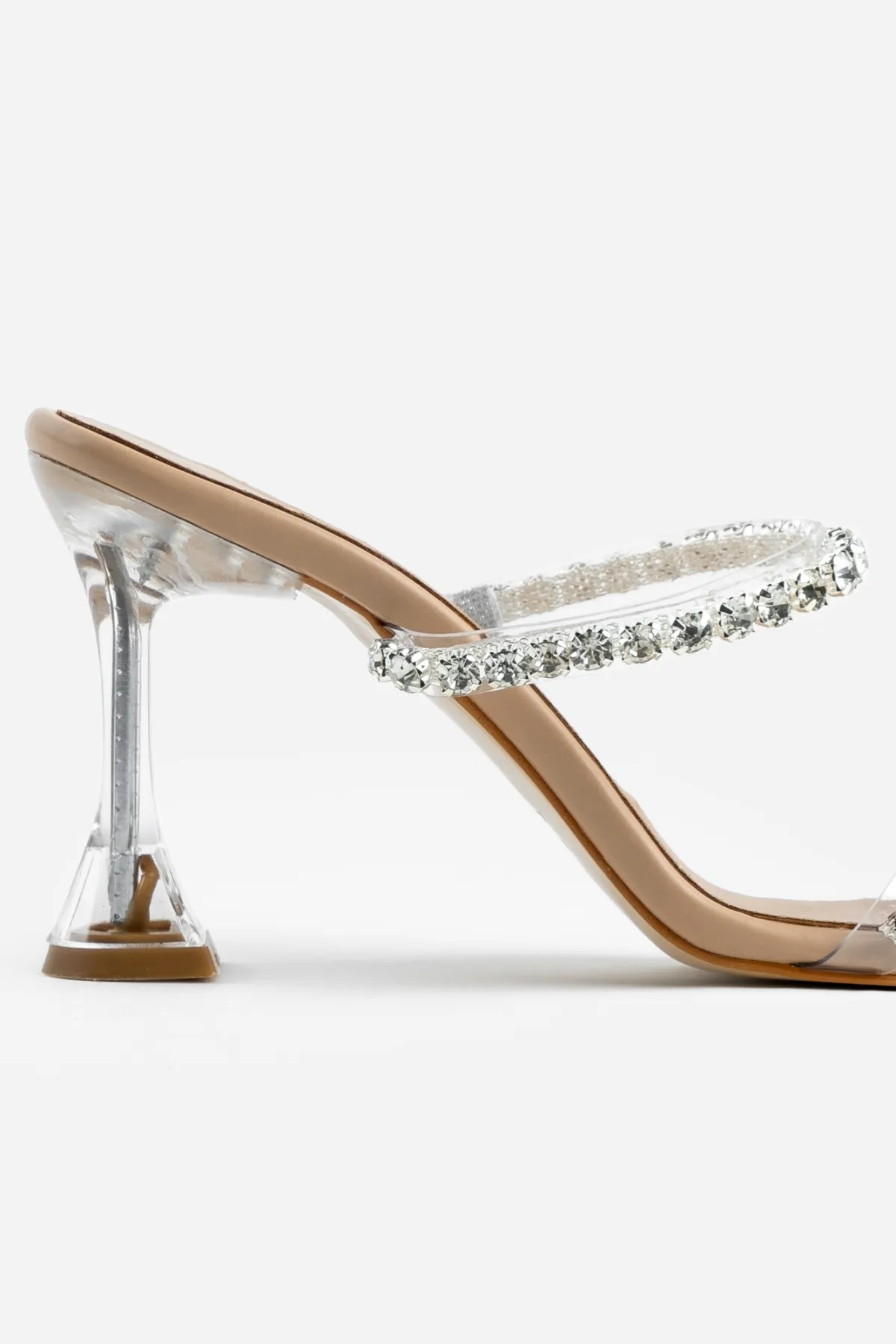NİŞANTAŞI SHOES  Parker Nude Matte Stone Detail Damen-Hausschuhe mit Absatz