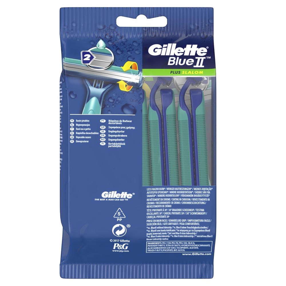 gillette Gillette Blue II Slalom Rasoirs Jetables x 10 Rasoirs Jetables