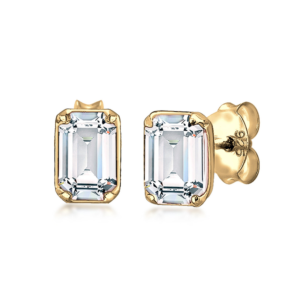 Elli Elli Boucles d'Oreilles Femmes Clous d'oreilles Basique Rectangle Geo avec Crista Boucles d'oreilles