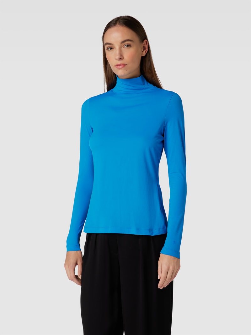 Longsleeve mit Stehkragen in royalblau