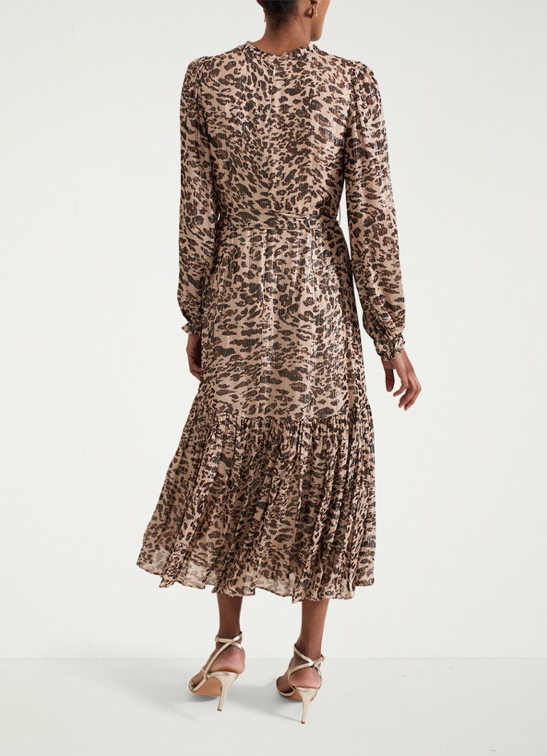 Abito midi Eve di Phase Eight, con stampa leopardata e lurex