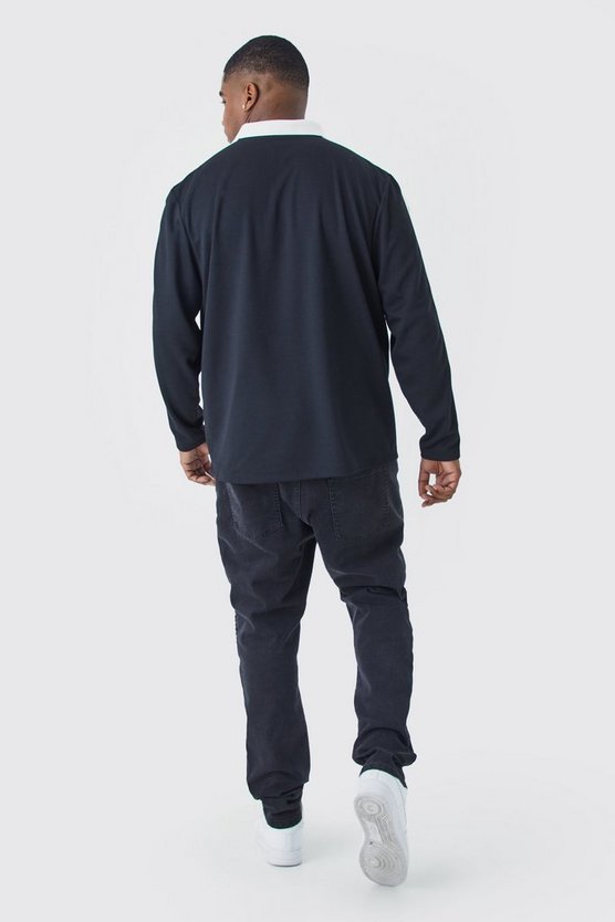 Plus langärmliges Slim-Fit Man Poloshirt