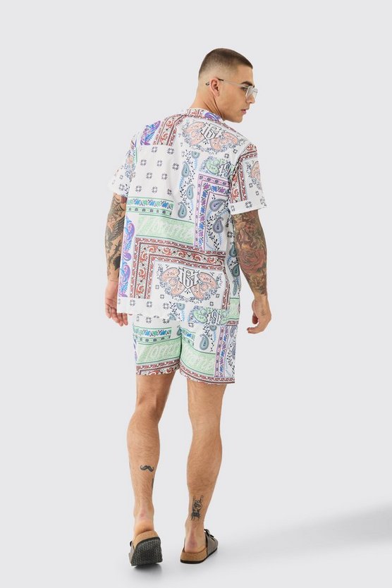 Ripstop Hemd & Shorts mit Bandana-Print