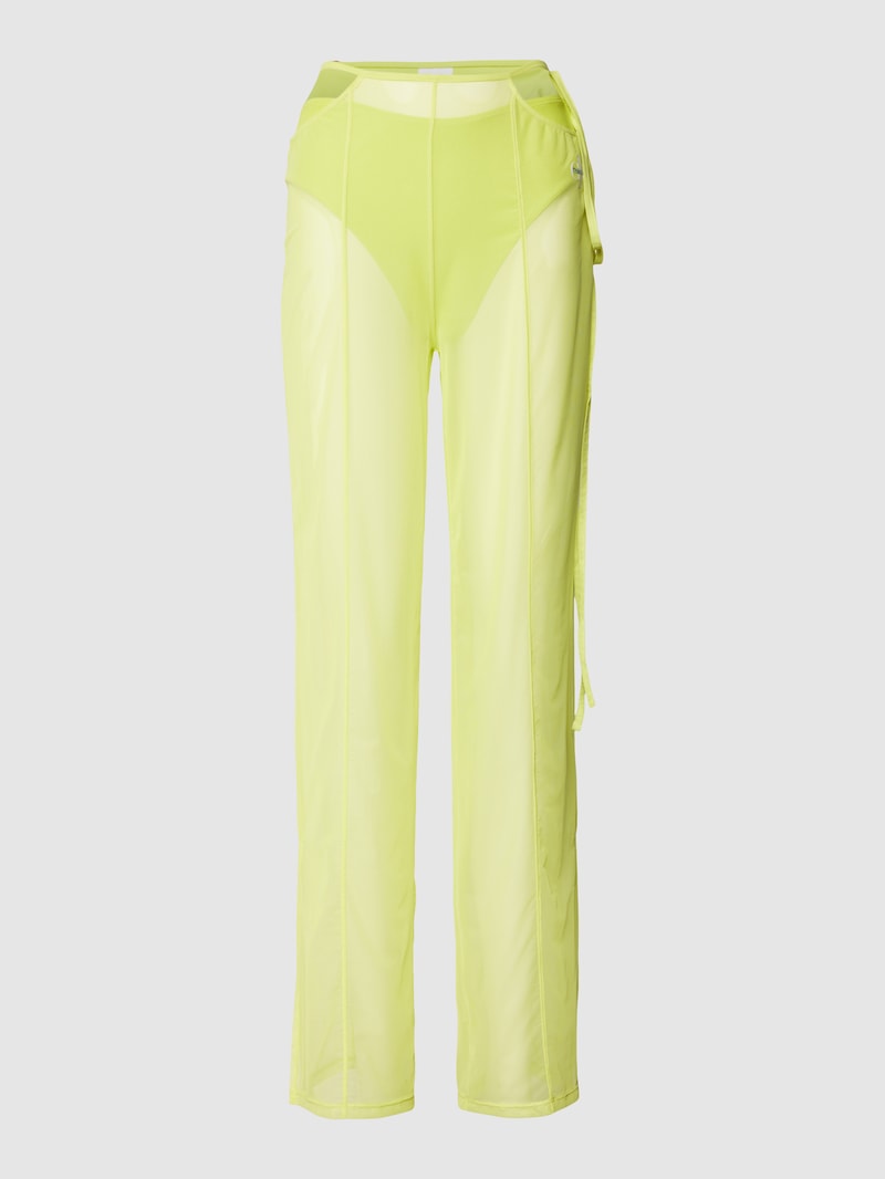 Hose mit Label-Stitching in neon gelb