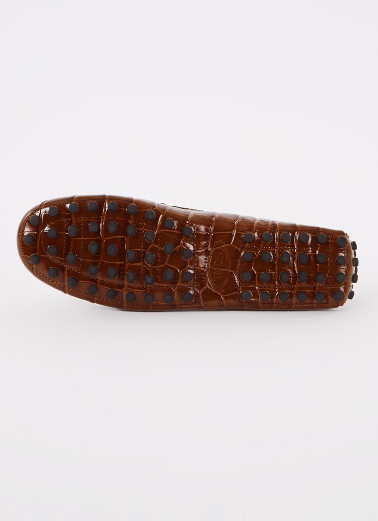 Mocasini Tod's Gommino din piele cu textură de crocodil