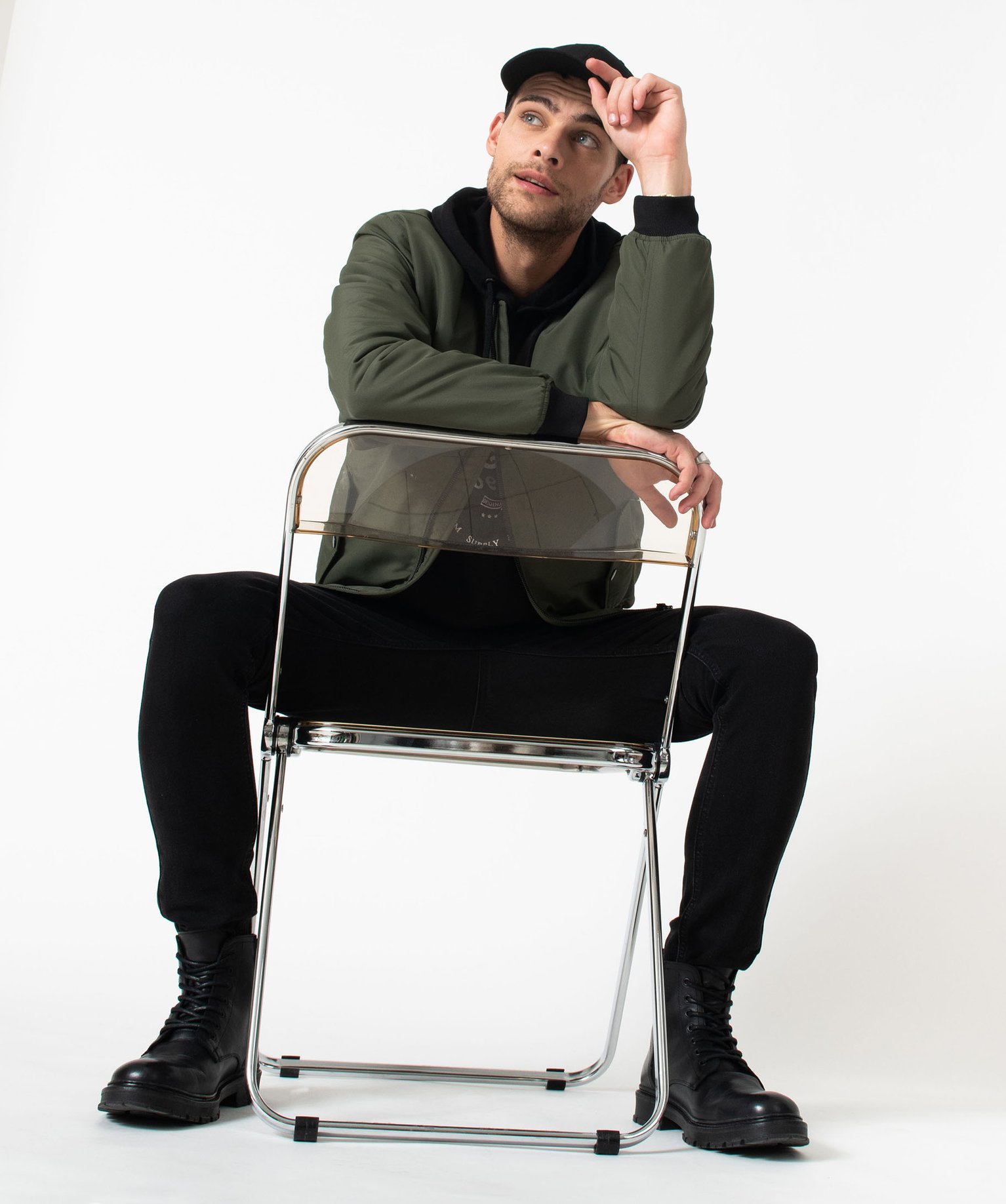 Blouson zippé style bomber homme kaki | GEMO