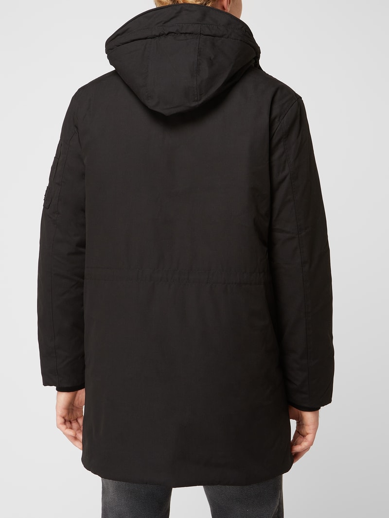 Parka mit Kapuze in schwarz