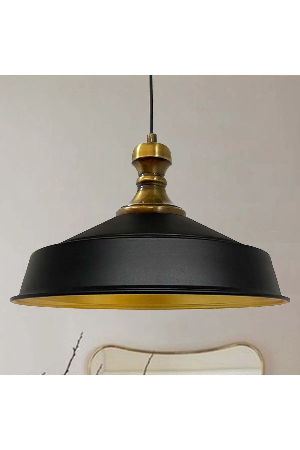 Bamyum  Pendelleuchte Asletl-Knob, Metall, 41 cm, Schwarze Lampe