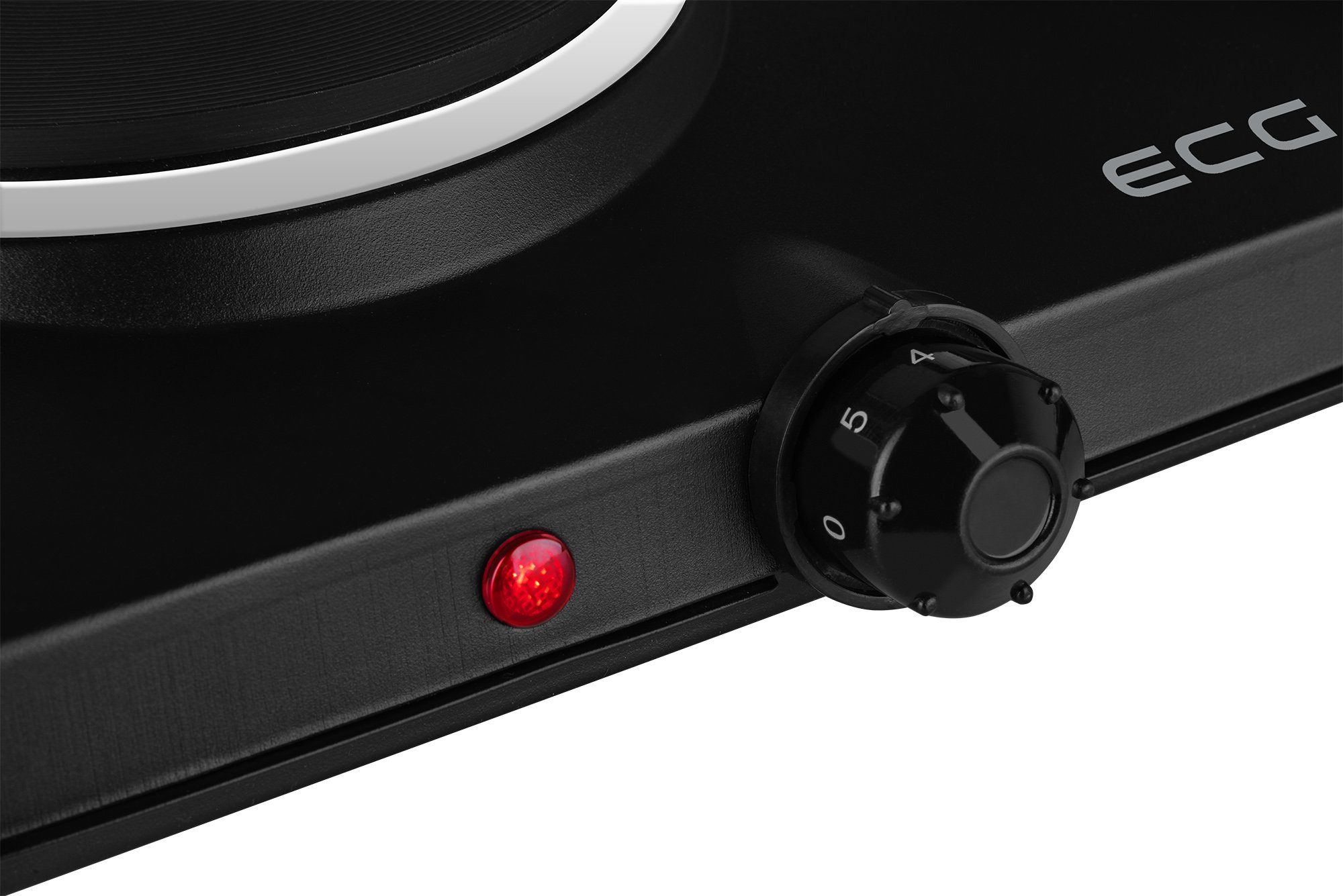 ECG Doppelkochplatte EV 2512 Black, 2 Platten mit einem Durchmesser von 185 mm und 155 mm