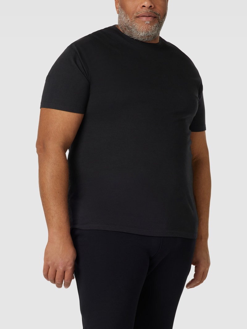 PLUS SIZE T-Shirt mit Rundhalsausschnitt Modell 'MAVERICK' in schwarz