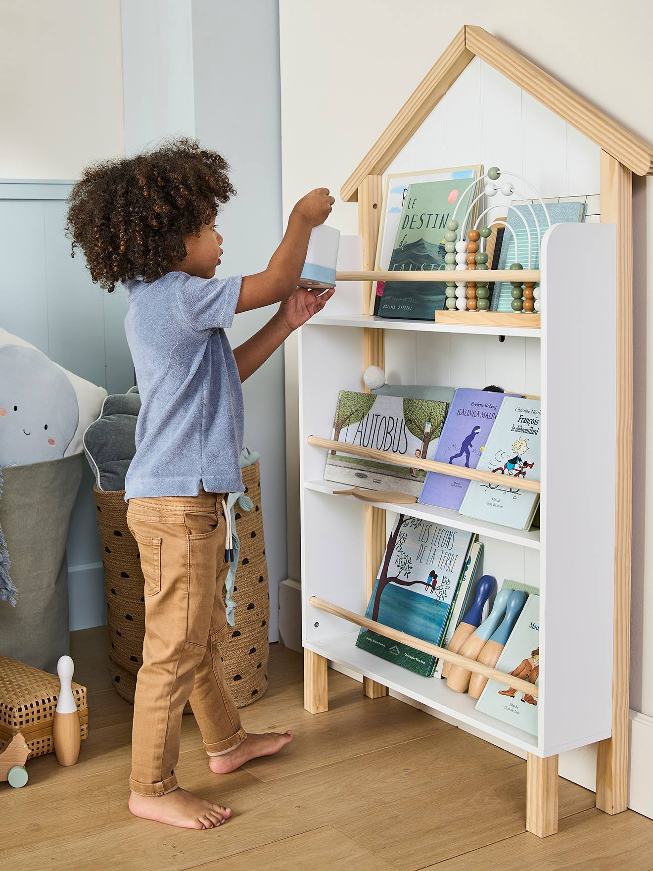 Vertbaudet Kinder Bücherregal STRANDHAUS - weiß