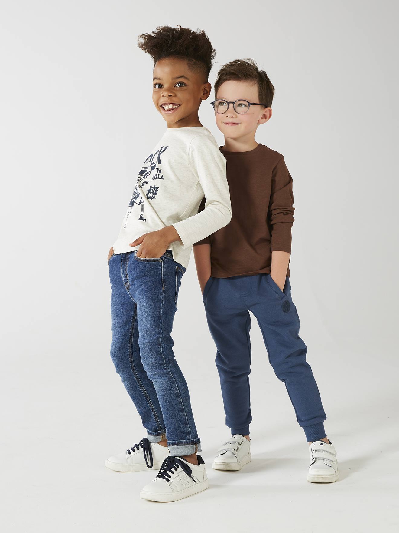 Vertbaudet Jungen Sweathose BASIC Oeko-Tex - weiß meliert